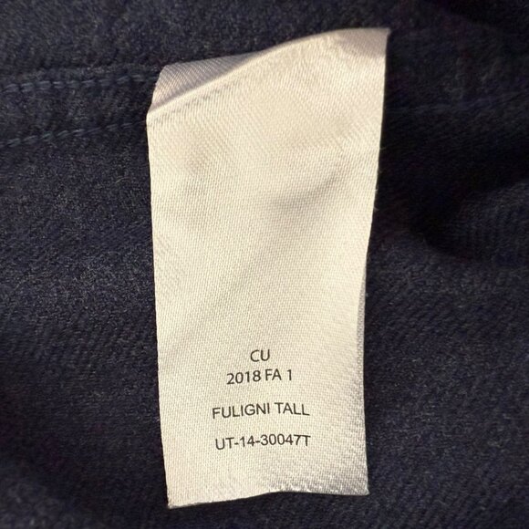 UNTUCKit Fuligni Brushed Cotton Flannel Shirt Blue Men's XLT Casual Button-Up - Picture 11 of 13